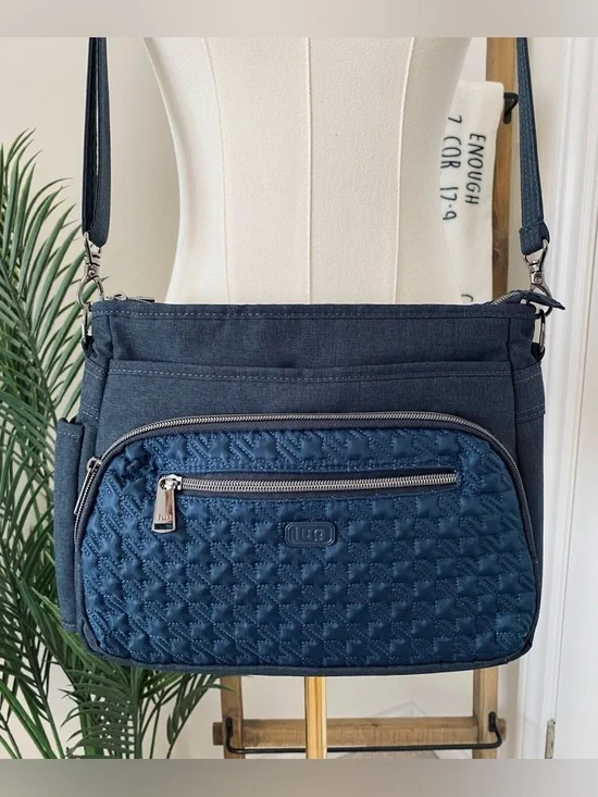 Lug Shimmy Navy Quilted Crossbody Bag - Picture 3 of 16